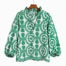 Embroidery Women Blouse Summer 2022 New Fashion Long Sleeve Female Smock Shirt Top Clothing Wears