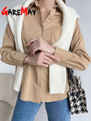 Green Women's Oversize Shirt White 100% Cotton Long Sleeve Loose Basic Top Spring Elegant Beautiful Blouses New 2022 for Women