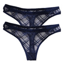2PCS/Set Lace Sexy G-String Thongs Transparent Women&