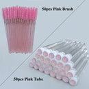 50pcs Reusable Eyelash Brush Tube Eye Lash Brush Eyebrow Brush Resin Drill Replaceable Mascara Wand Brushes Dust-proof