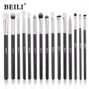 BEILI Black 10-19Pcs Makeup Brushes Natural Hair Eyeshadow Blending Eyeliner Makeup Brush Set Shader Eyebrow brochas maquillaje