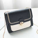 Stitching Women Summer Shoulder Crossbody Bag Chain PU Leather Ladies Messenger Bag Female Small Square Bag Clutch Bags Handbags