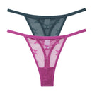 2PCS/Set Mesh Transparent Thong Women Panties Underwear Women Seamless G-String Female Underpants Intimates Lingerie S-XL