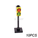 Marumine Traffic Road Sign Light Lamp Block Brick City Street View Accessories Signpost Barrier Speed Limit Indicator Warning