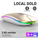 Bluetooth Wireless Mouse for Computer PC Laptop MacBook 1600 DPI Mice with RGB Backlight Ergonomic Rechargeable USB Gaming Mouse