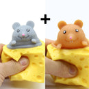 Pop up Funny Mouse and Cheese Block Squeeze Anti-stress Toy Hide and Seek Figures Stress Relief Fidget Toys for Kids Adult
