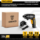 DEKO DKCS3.6O1/DCS3.6DU2 Electric Cordless Screwdriver Keyless Chuck Charging Battery