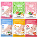 PUTIMI 6packs Exfoliating Foot Mask Feet Peeling Mask Spa Socks Smooth Dead Skin Remover Moisturizing Whitening Foot Mask
