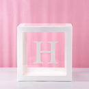 Baby Shower Box Custom Alphabet Name Transparent Balloon Box Birthday Party Decoration Kids DIY Wedding Baby Shower Suppiles