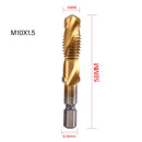1/6Pcs Tap Drill Bit Set Hex Shank Titanium Plated HSS Screw Thread Bit Screw Machine Compound Tap M3 M4 M5 M6 M8 M10 Hand Tools