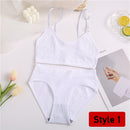 2PCS/Set Women Seamless Bra Panties Set Sexy Stretch Sport Bra Thong Briefs Style Panty Bralette Crop Top Intimates Lingerie Set