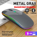 Wireless Mouse with RGB LED Backlight Mice USB Rechargeable Bluetooth Gaming Mouse for Computer Laptop PC 1600DPI Mause Gamer