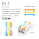 Mini Quick Wire Conductor Connector Universal Compact 2/3 Pin Splicing Push-inTerminal Block 1 in multiple out with fixing Hole