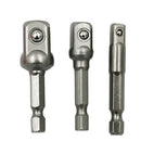 3Pcs 1/4 3/8 1/2" Hex Power Drill Bit Driver Socket Bits Set Adapter Wrench Sleeve Extension Bar Electric Screwdriver Bits Tool