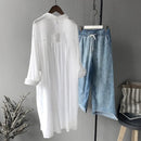 Shirts Women Solid Loose Femme Fashion Blusas Sun-proof Summer Casual Ulzzang Thin All-match Streetwear Chic Elegant Breathable