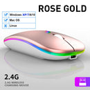 Wireless Mouse USB Rechargeable Bluetooth-compatible RGB Mouse Silent Ergonomic Mouse With Backlight For Laptop PC ipad