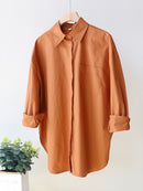 Basic Candy Colors Shirt Women&