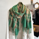 Luxury Plaid Scarf Winter Warm Cashmere Women Long Pashmina Foulard Female Scarves Lady Tassel Shawl Wraps 2022 Design New