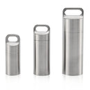 Mini Stainless Steel Sealed Capsule Waterproof Pill Box Camping Firstaid Pendant Travel Outdoor Portable Pill Case Organizer