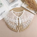Linbaiway 2022 Lace Chiffon Doll Fake Collar Ladies Shawl Wrap Removable Detachable Embroidered False Collar Clothes Accessory