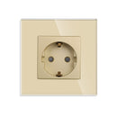 Bingoelec Power Socket,16A EU Standard Electrical Outlet 86mm*86mm White Crystal Glass Panel Wall Socket