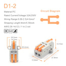 Mini Quick Wire Conductor Connector Universal Compact 2/3 Pin Splicing Push-inTerminal Block 1 in multiple out with fixing Hole