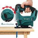 Drillpro 21V 65mm 2900RPM Cordless Jigsaw Electric Jig Saw Portable Multi-Function Woodworking Power Tool for Makita 18V Battery