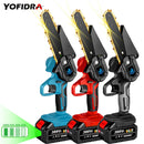 6 Inch Handheld Electric Saw.2PCS Lithium Battery with Indicator.Portable Mini Pruning Chainsaw Garden Woodworking Cutting Tool