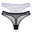 2PCS/Set Lace Sexy G-String Thongs Transparent Women&