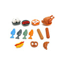 Food Building Blocks City Friend Accessories Bread Chips Roast Chicken Pizza Hot Dog Fish Fruit Carrot Basket Classic DIY Bricks