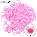 MSOKAY Wholesale 100Pcs/Bag Disposable Eyelash Extension Glue Ring Cup Tattoo Pigment Holder Container Lash Tools Supplier