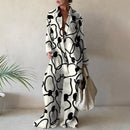 Summer Fashion Printed Loose Long Sleeves Shirts Straight Pants Two Piece Suits New Streetwear Women&