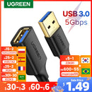 UGREEN USB Extension Cable USB 3.0 Cable for Smart Laptop PC TV Xbox One SSD USB 3.0 2.0 Extender Cord Mini Fast Speed Cable