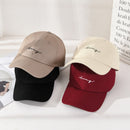 Cotton Women Baseball Cap Letter Embroidery Outdoor Visor Sun Hat Unisex Solid Color Simple Hip Hop Cap Adjustable Casual Bonnet
