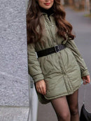 Icclek Women's Shirts Jackets Thin Parka Oversize Shirt Coats Femme Armygreen Outerwear Coats Bf Long Sleeve Khaki Coat 2022 New