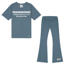 TGM Activewear Suits Flared Leggings Yoga Pants and Short-sleeved Tshirts Oversized Tees Women&
