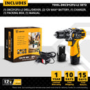 DEKO DKCD Series Compact Cordless Drill Electric Screwdriver Rechargeable Driver DC Lithium-Ion Battery Charged Power Tools