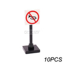Marumine Traffic Road Sign Light Lamp Block Brick City Street View Accessories Signpost Barrier Speed Limit Indicator Warning