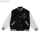 Autumn Winter Fashion Bomber Jackets for Women Streetwear Baseball Uniform Oversized Coat Jackets and Coats Loose student