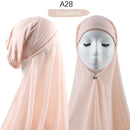 Women Muslim Instant Chiffon Hijab With Cap Underscarf Bonnet HIjabs Scarf Islam Headscarf Headwrap Turbante