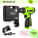 YIKODA 12V 16.8V 21V 25V Electric Screwdriver Cordless Drill Rechargeable Lithium Battery Mini Wireless Power Driver Tools