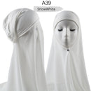 Women Muslim Instant Chiffon Hijab With Cap Underscarf Bonnet HIjabs Scarf Islam Headscarf Headwrap Turbante