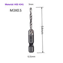 1-6pc M3 M4 M5 M6 M8 M10 Tap Drill Bits 1/4 Hex Shank Machine Hand Taps Titanium Coated HSS Drilling Tap Bits Thread Screw Tools
