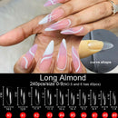 Gel Nails Extension System Full Cover Sculpted Clear Stiletto Coffin False Nail Tips 240pcs/bag
