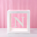 Baby Shower Box Custom Alphabet Name Transparent Balloon Box Birthday Party Decoration Kids DIY Wedding Baby Shower Suppiles
