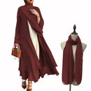 Ramadan Open Chiffon Abaya Dubai Women Sash Marocain Kaftan Eid Hijab Long Robe Muslim Fashion Clothes Turkey Vestido De Mujer