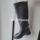 FEDONAS 2023 Ins ZA Genuine Leather Knee High Boots For Women Thick Heeled Autumn Winter Warm Shoes Woman High Motorcycle Boots