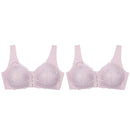 2PCS Sexy Front Closure Bralette Lace Plus Size Bra Push Up Underwear Crop Top M-5XL Seamless Brassiere Female Lingerie