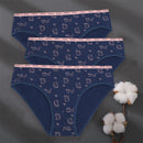 3PCS/Set Women Panties Cotton Underwear Patchwork Cute Design Female Lingerie Underpants Pantys Sexy Briefs Intimates for Girls