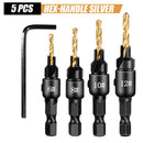 5pcs Countersink Drill Bit Carpentry Drill Set Drilling Pilot Holes For Screw Sizes #5 #6 #8 #10 #12 Drilling Woodworking Tools
